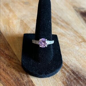 Elegant Pink Stone sterling Silver Ring